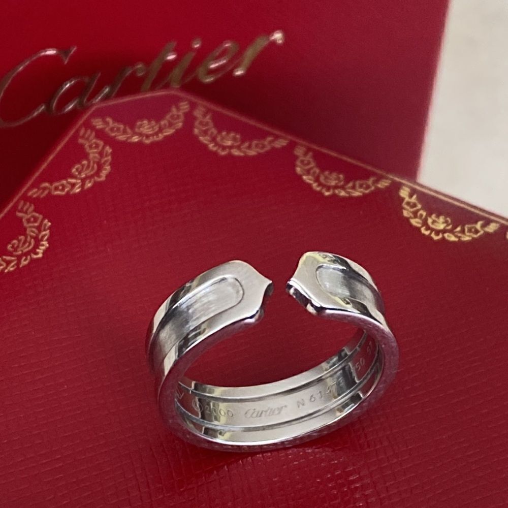 Cartier C De Cartier 18K White Gold Band Size 57 Mint Condition in Box